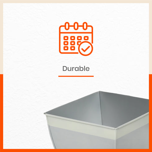 MYLA Metal Square Planters / Pots for Home / Garden / Balcony | Medium – Ash Grey & White - Set of 5